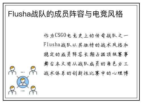 Flusha战队的成员阵容与电竞风格