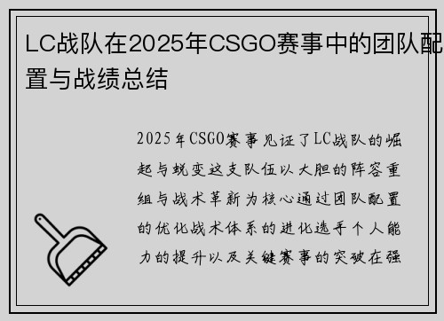LC战队在2025年CSGO赛事中的团队配置与战绩总结